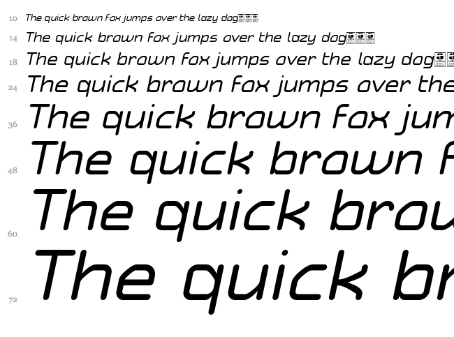 Typo Angular Rounded font waterfall